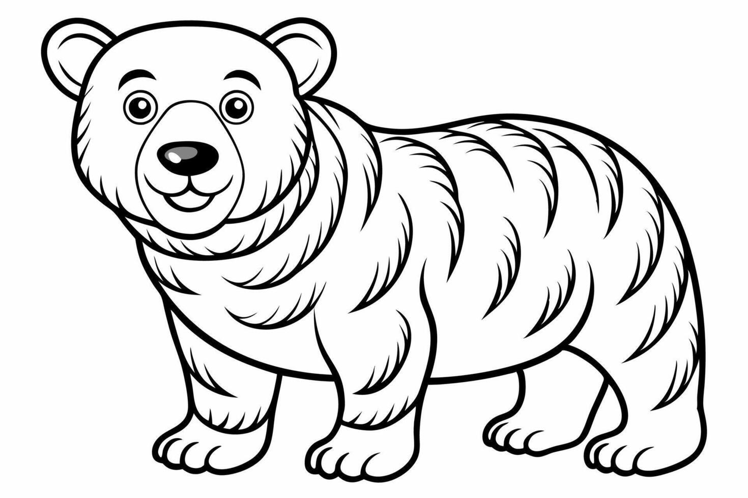 Funny Bear Illustration with White Background Cartoons, Clipart And Line Art Design, Funny Bear illustration with white background, perfect for cartoons, clipart, and line art. vector