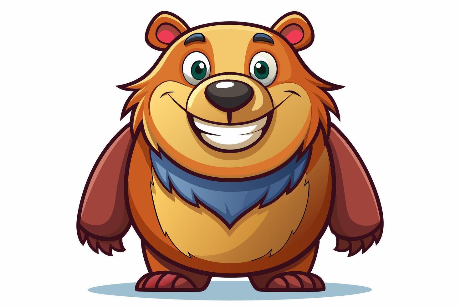 Funny Bear Illustration with White Background Cartoons, Clipart And Line Art Design, Funny Bear illustration with white background, perfect for cartoons, clipart, and line art. vector