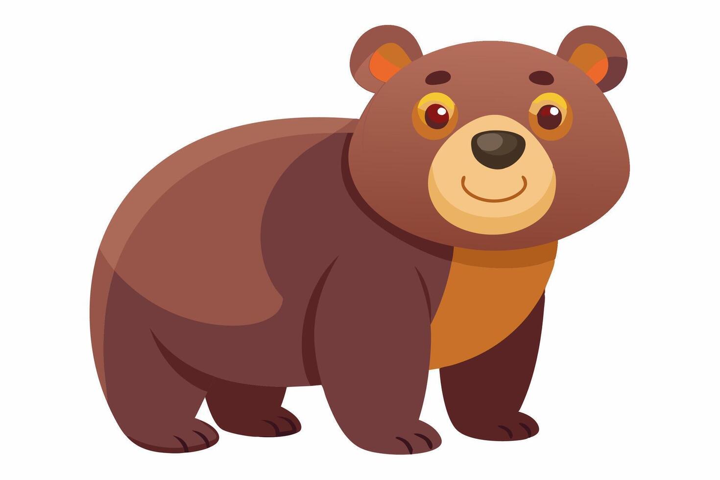 Funny Bear Illustration with White Background Cartoons, Clipart And Line Art Design, Funny Bear illustration with white background, perfect for cartoons, clipart, and line art. vector