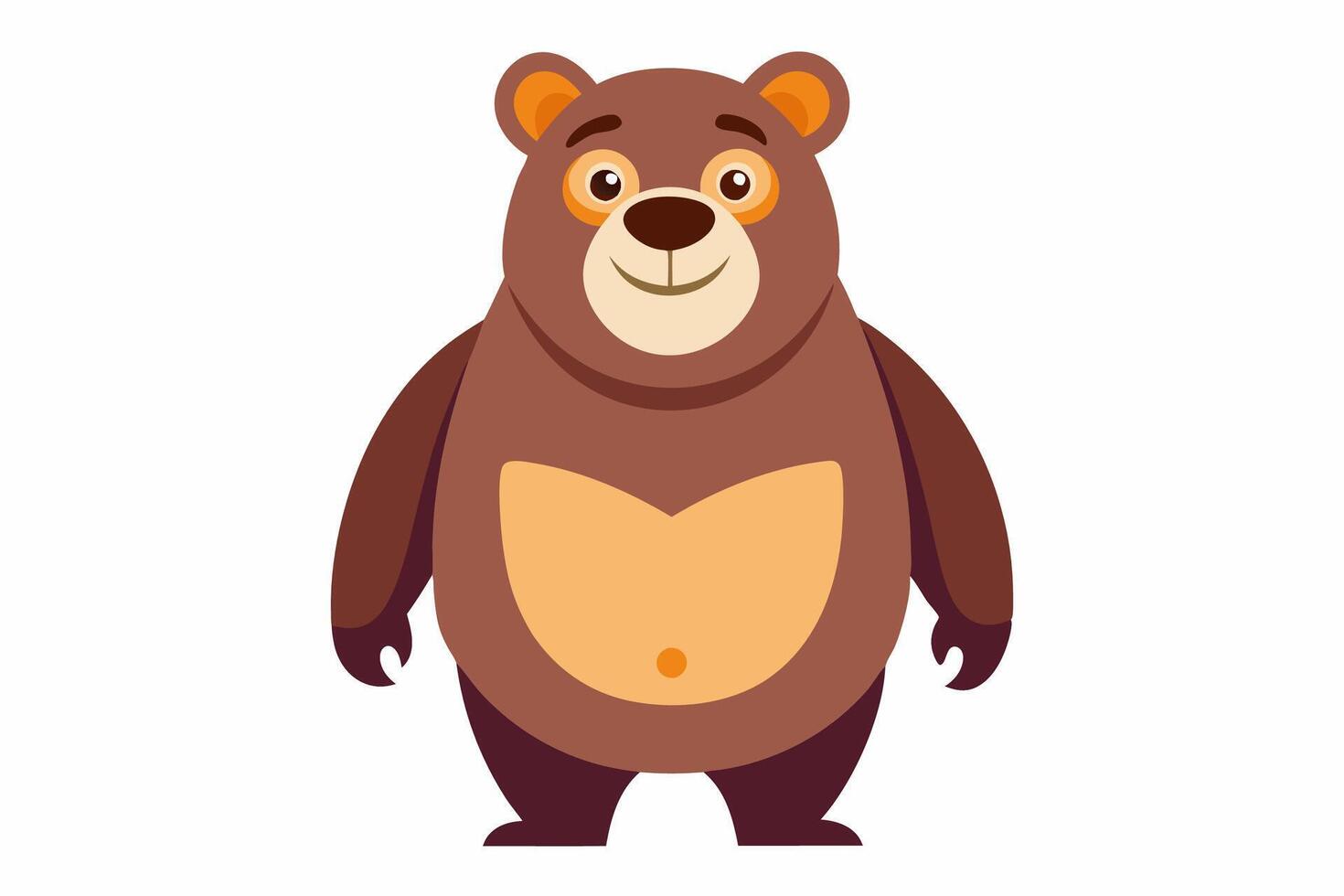 Funny Bear Illustration with White Background Cartoons, Clipart And Line Art Design, Funny Bear illustration with white background, perfect for cartoons, clipart, and line art. vector