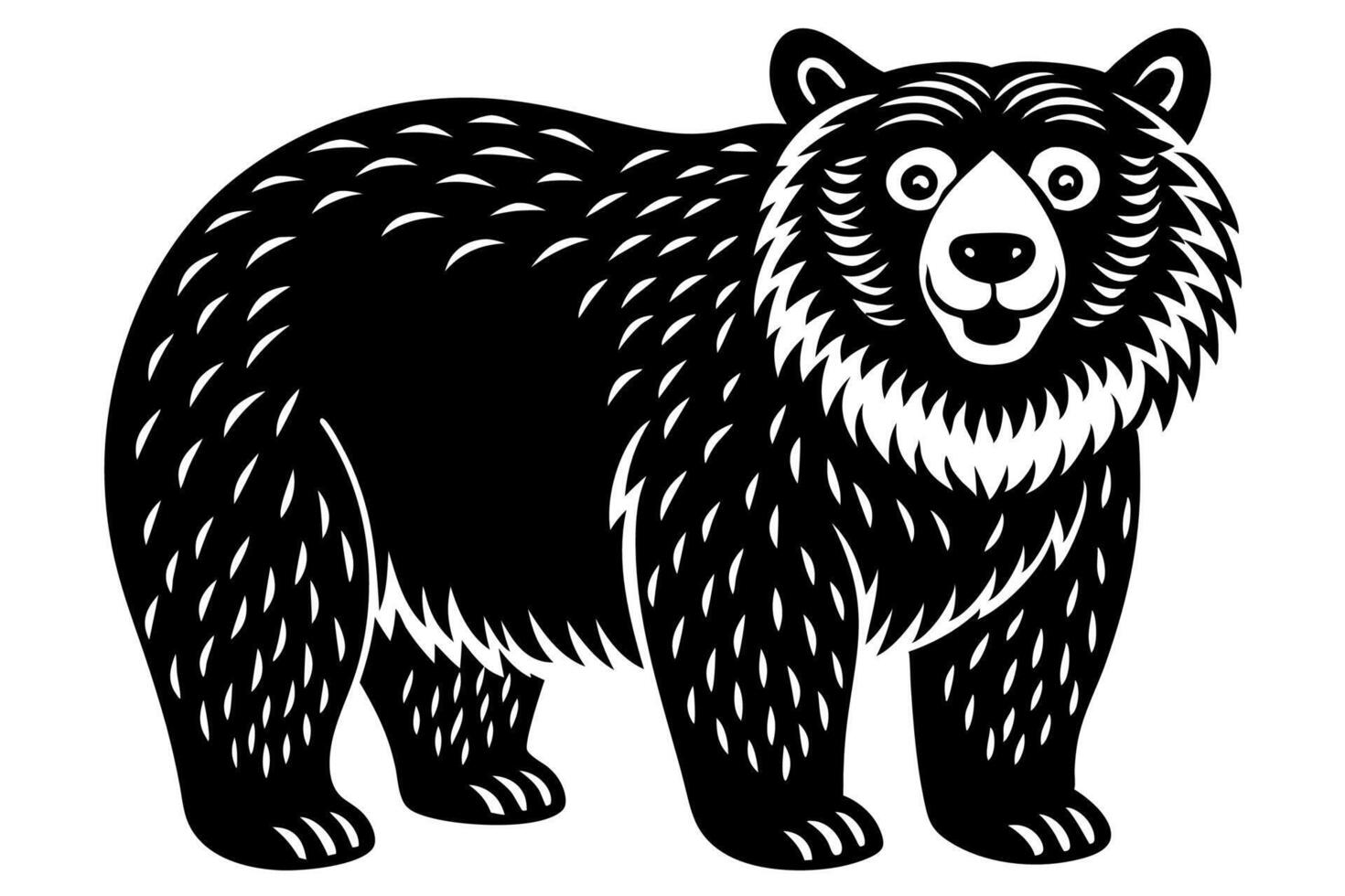 Funny Bear Illustration with White Background Cartoons, Clipart And Line Art Design, Funny Bear illustration with white background, perfect for cartoons, clipart, and line art. vector