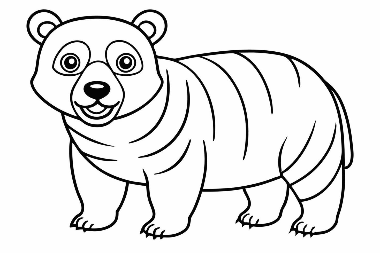 Funny Bear Illustration with White Background Cartoons, Clipart And Line Art Design, Funny Bear illustration with white background, perfect for cartoons, clipart, and line art. vector