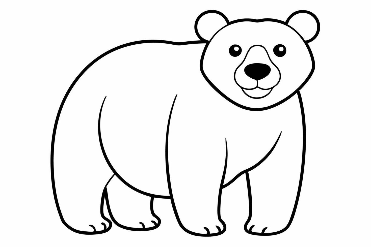 Funny Bear Illustration with White Background Cartoons, Clipart And Line Art Design, Funny Bear illustration with white background, perfect for cartoons, clipart, and line art. vector