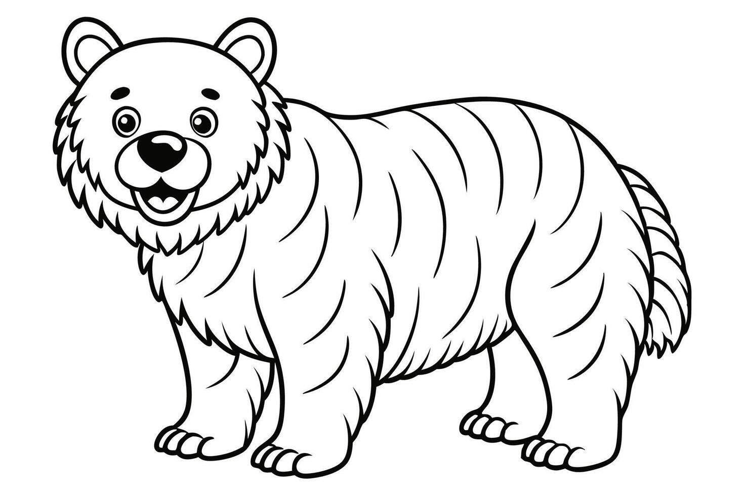 Funny Bear Illustration with White Background Cartoons, Clipart And Line Art Design, Funny Bear illustration with white background, perfect for cartoons, clipart, and line art. vector
