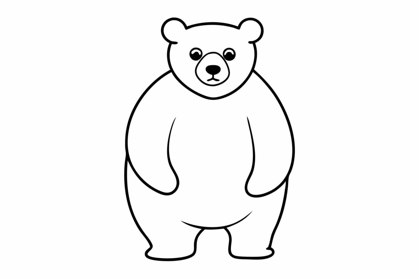 Funny Bear Illustration with White Background Cartoons, Clipart And Line Art Design, Funny Bear illustration with white background, perfect for cartoons, clipart, and line art. vector