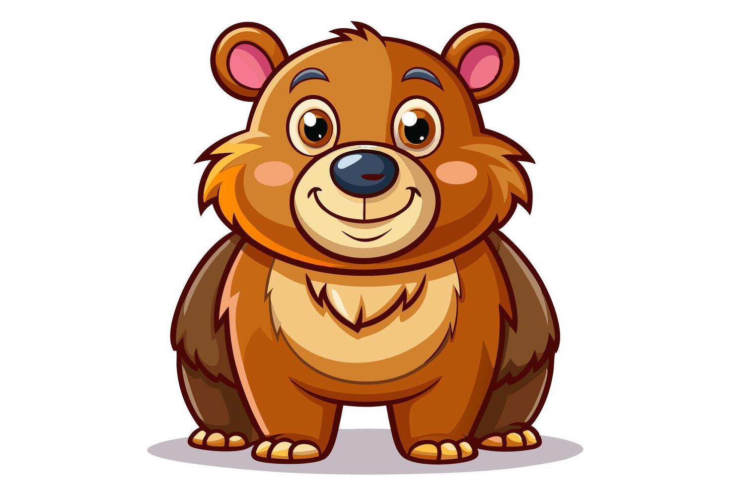 Funny Bear Illustration with White Background Cartoons, Clipart And Line Art Design, Funny Bear illustration with white background, perfect for cartoons, clipart, and line art. vector