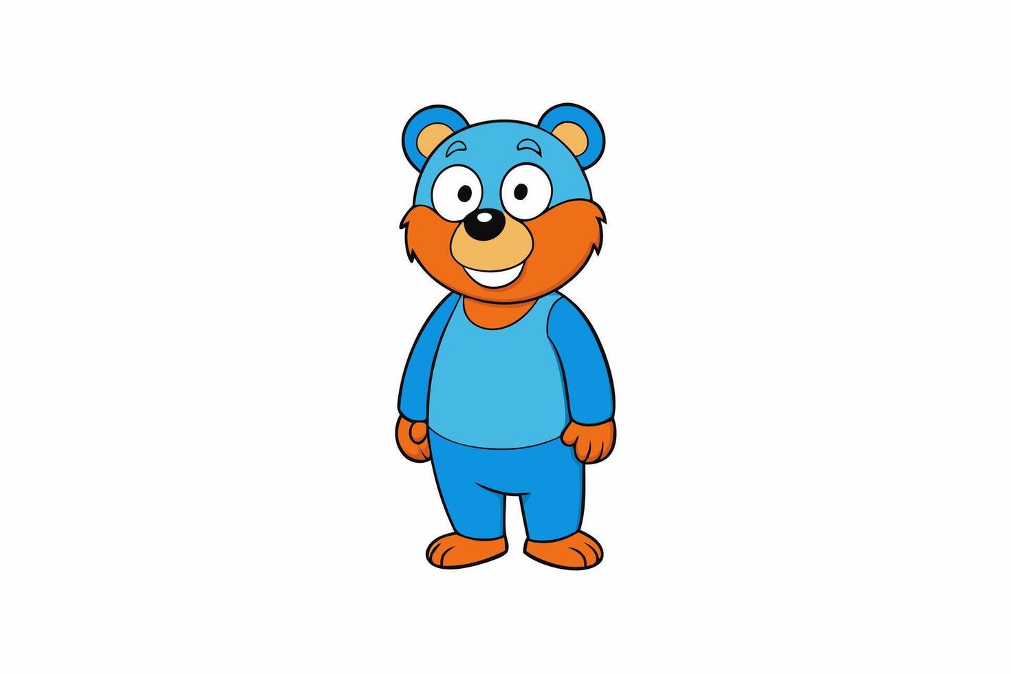 Funny Bear Illustration with White Background Cartoons, Clipart And Line Art Design, Funny Bear illustration with white background, perfect for cartoons, clipart, and line art. vector