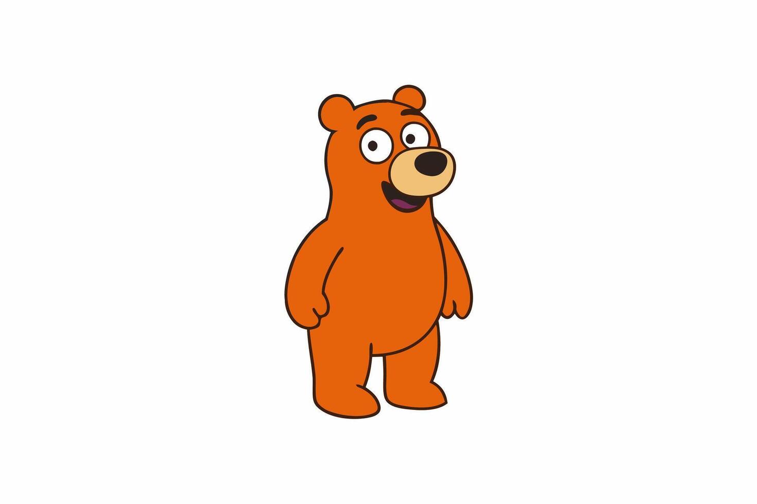 Funny Bear Illustration with White Background Cartoons, Clipart And Line Art Design, Funny Bear illustration with white background, perfect for cartoons, clipart, and line art. vector