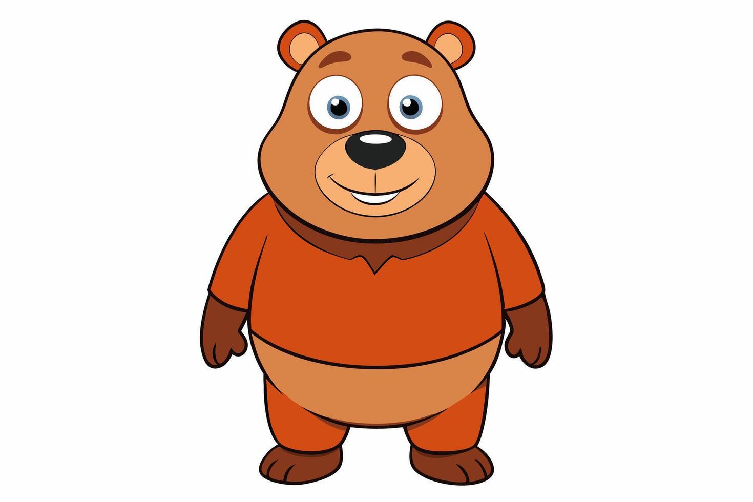 Funny Bear Illustration with White Background Cartoons, Clipart And Line Art Design, Funny Bear illustration with white background, perfect for cartoons, clipart, and line art. vector