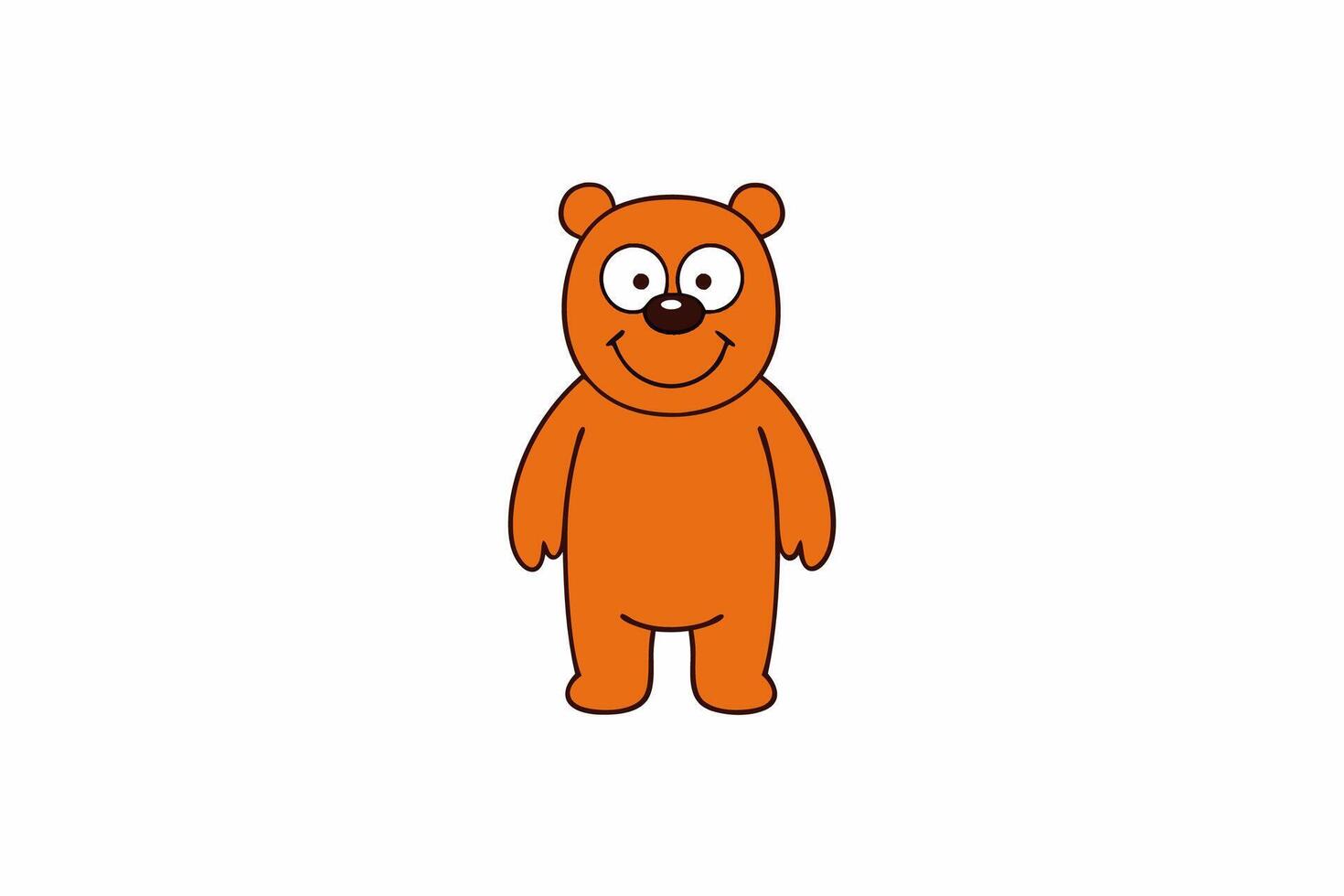 Funny Bear Illustration with White Background Cartoons, Clipart And Line Art Design, Funny Bear illustration with white background, perfect for cartoons, clipart, and line art. vector