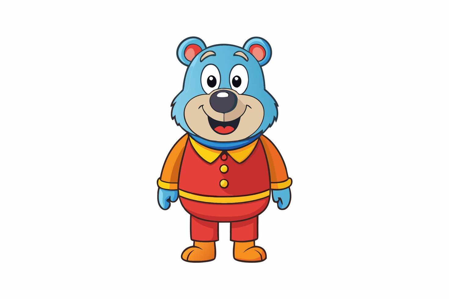 Funny Bear Illustration with White Background Cartoons, Clipart And Line Art Design, Funny Bear illustration with white background, perfect for cartoons, clipart, and line art. vector