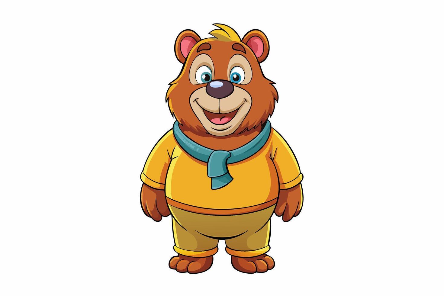 Funny Bear Illustration with White Background Cartoons, Clipart And Line Art Design, Funny Bear illustration with white background, perfect for cartoons, clipart, and line art. vector