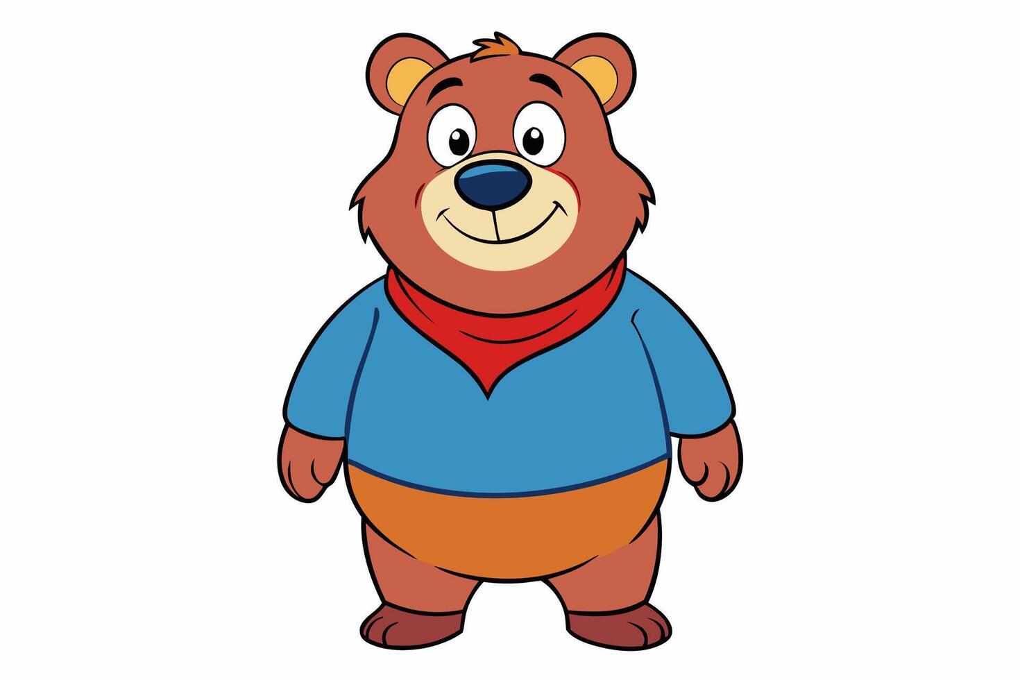Funny Bear Illustration with White Background Cartoons, Clipart And Line Art Design, Funny Bear illustration with white background, perfect for cartoons, clipart, and line art. vector