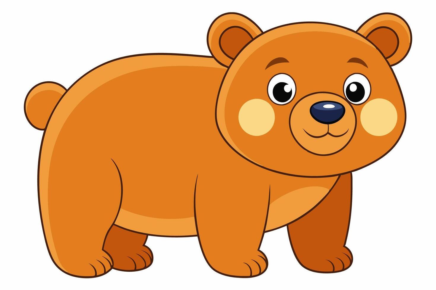 Funny Bear Illustration with White Background Cartoons, Clipart And Line Art Design, Funny Bear illustration with white background, perfect for cartoons, clipart, and line art. vector