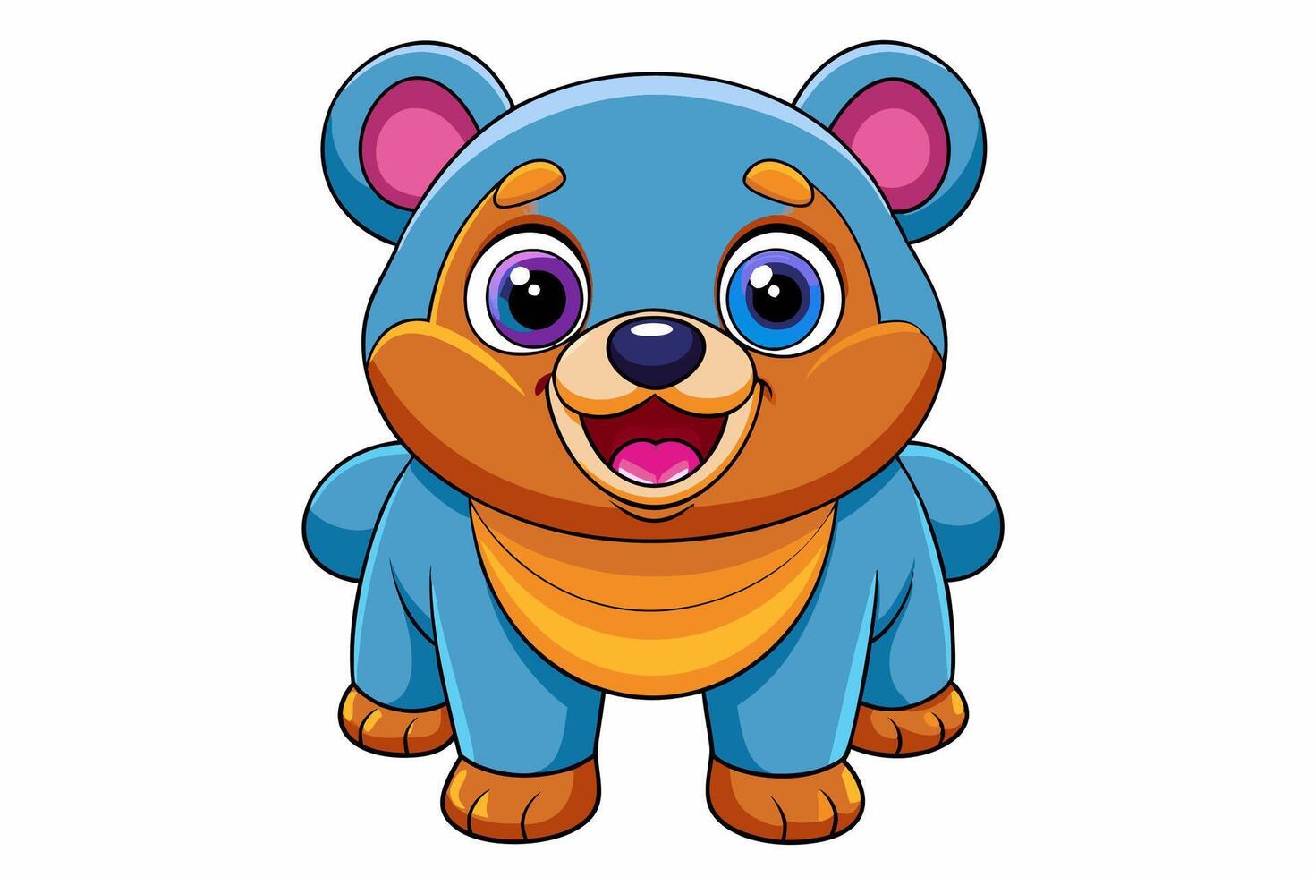 Funny Bear Illustration with White Background Cartoons, Clipart And Line Art Design, Funny Bear illustration with white background, perfect for cartoons, clipart, and line art. vector