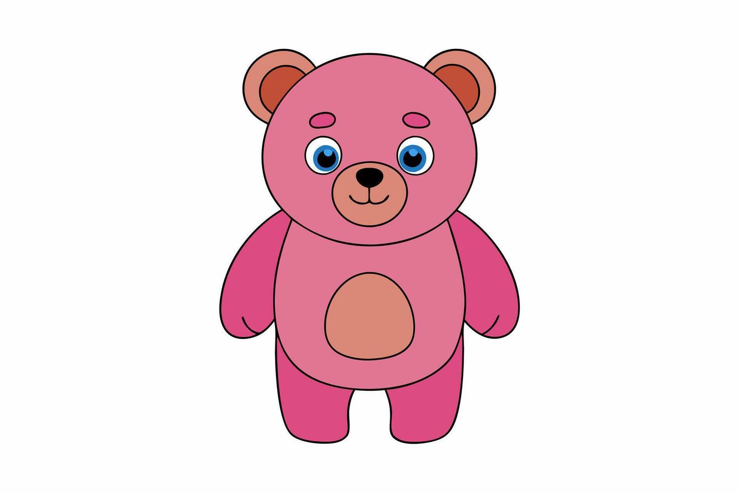 Funny Bear Illustration with White Background Cartoons, Clipart And Line Art Design, Funny Bear illustration with white background, perfect for cartoons, clipart, and line art. vector