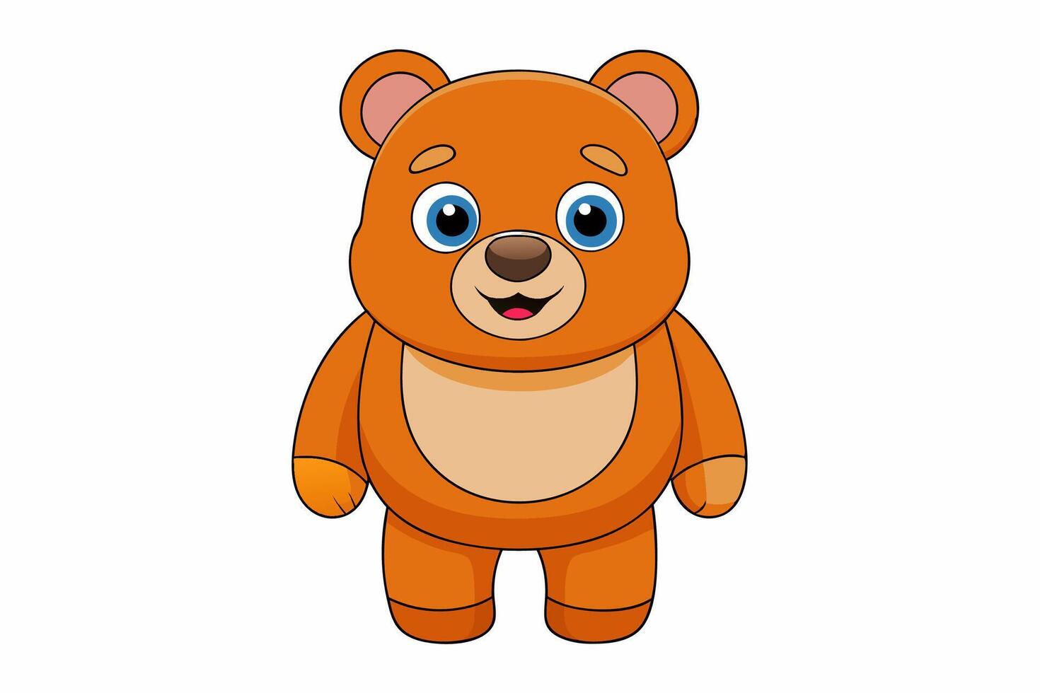 Funny Bear Illustration with White Background Cartoons, Clipart And Line Art Design, Funny Bear illustration with white background, perfect for cartoons, clipart, and line art. vector