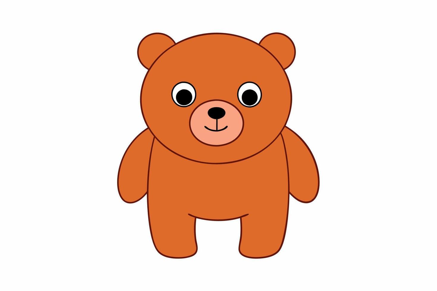 Funny Bear Illustration with White Background Cartoons, Clipart And Line Art Design, Funny Bear illustration with white background, perfect for cartoons, clipart, and line art. vector