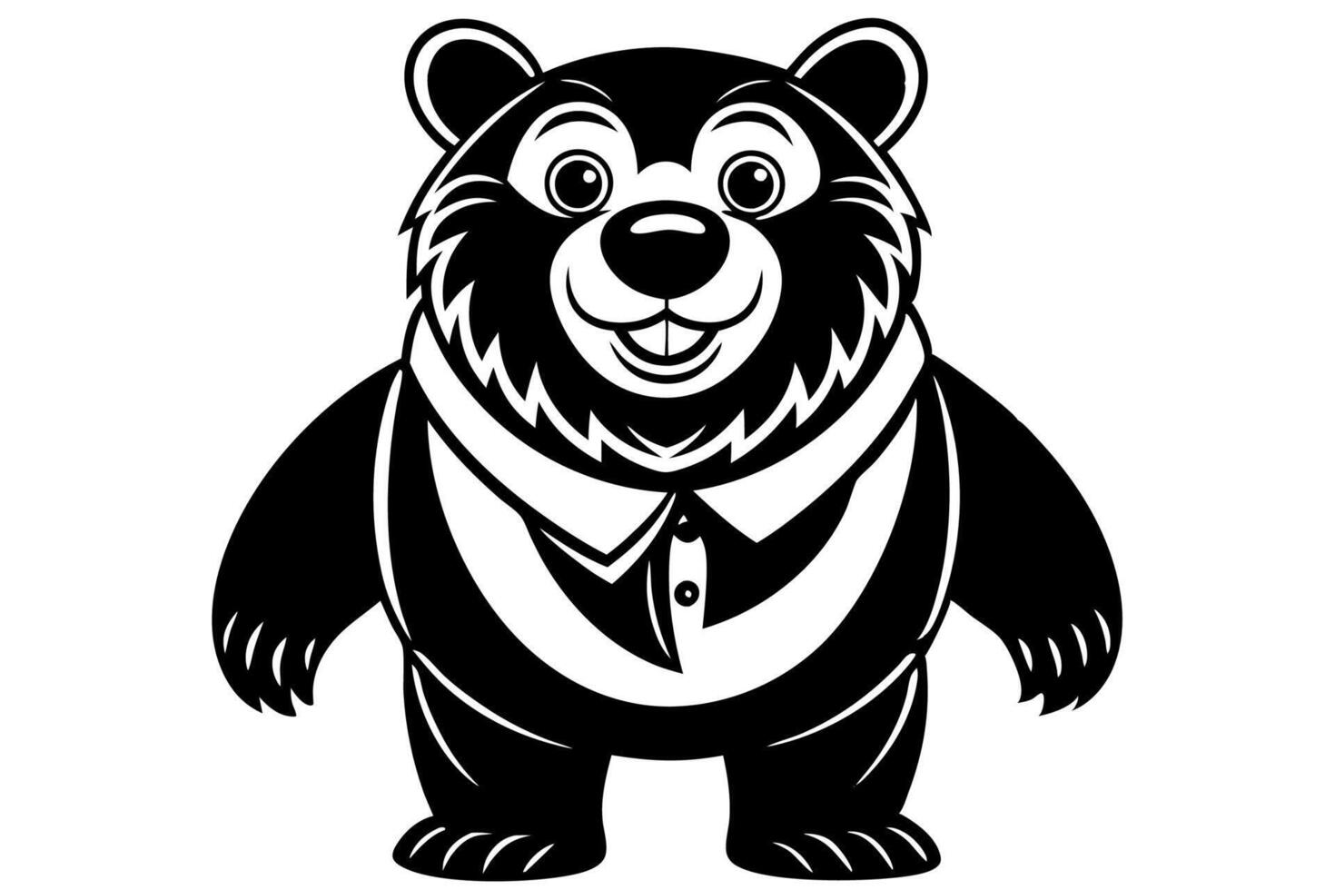 Funny Bear Illustration with White Background Cartoons, Clipart And Line Art Design, Funny Bear illustration with white background, perfect for cartoons, clipart, and line art. vector
