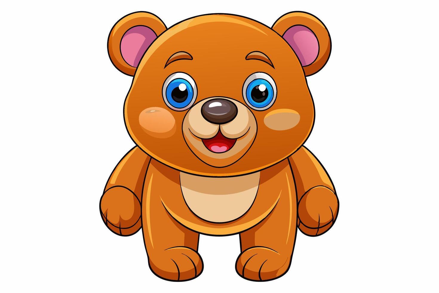 Funny Bear Illustration with White Background Cartoons, Clipart And Line Art Design, Funny Bear illustration with white background, perfect for cartoons, clipart, and line art. vector