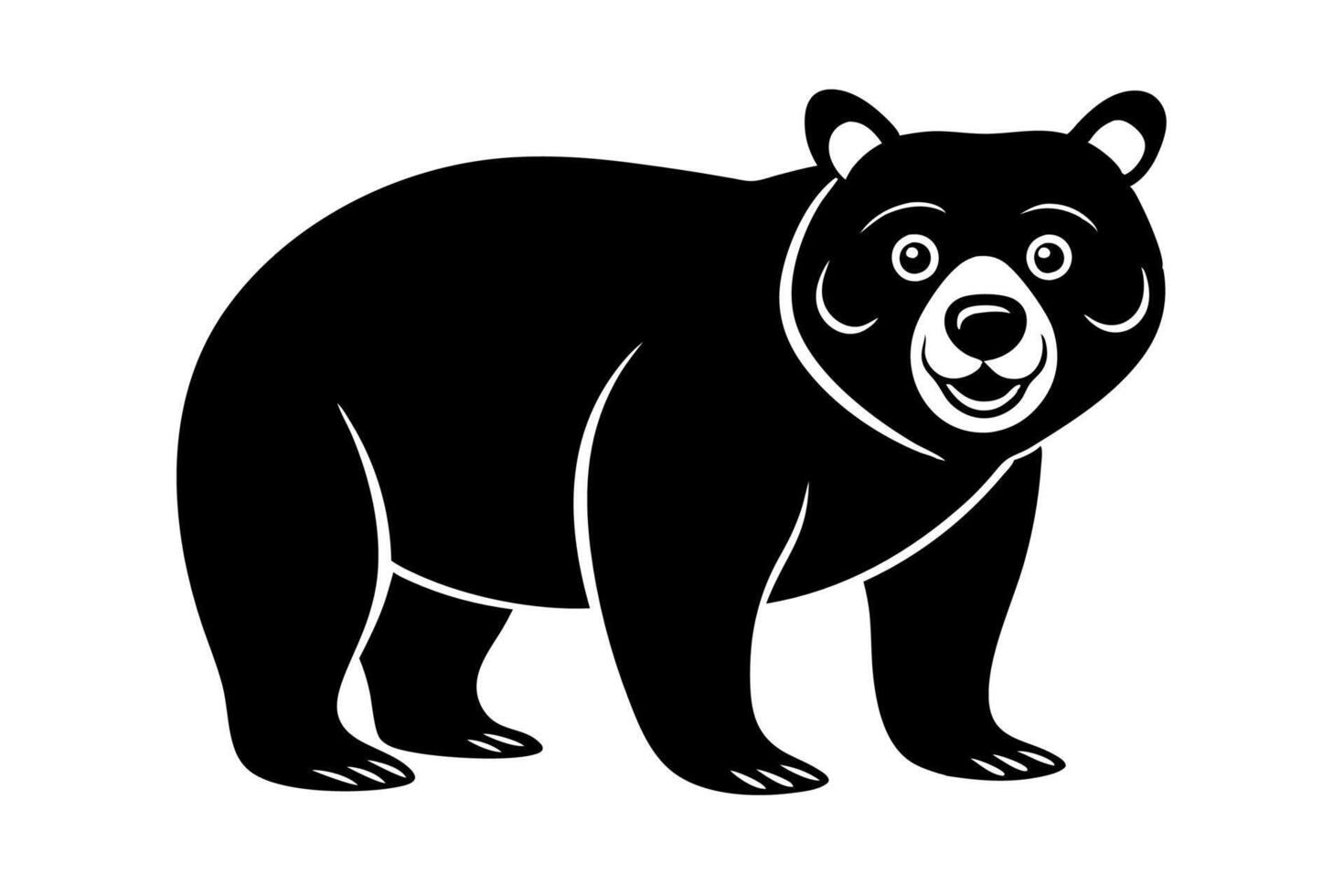 Funny Bear Illustration with White Background Cartoons, Clipart And Line Art Design, Funny Bear illustration with white background, perfect for cartoons, clipart, and line art. vector