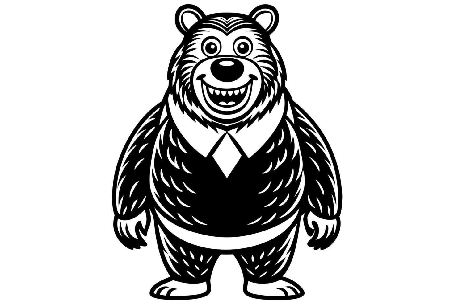 Funny Bear Illustration with White Background Cartoons, Clipart And Line Art Design, Funny Bear illustration with white background, perfect for cartoons, clipart, and line art. vector