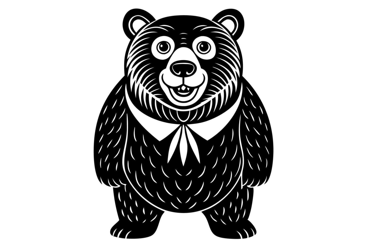 Funny Bear Illustration with White Background Cartoons, Clipart And Line Art Design, Funny Bear illustration with white background, perfect for cartoons, clipart, and line art. vector