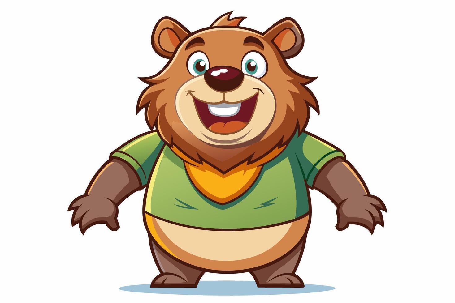 Funny Bear Illustration with White Background Cartoons, Clipart And Line Art Design, Funny Bear illustration with white background, perfect for cartoons, clipart, and line art. vector