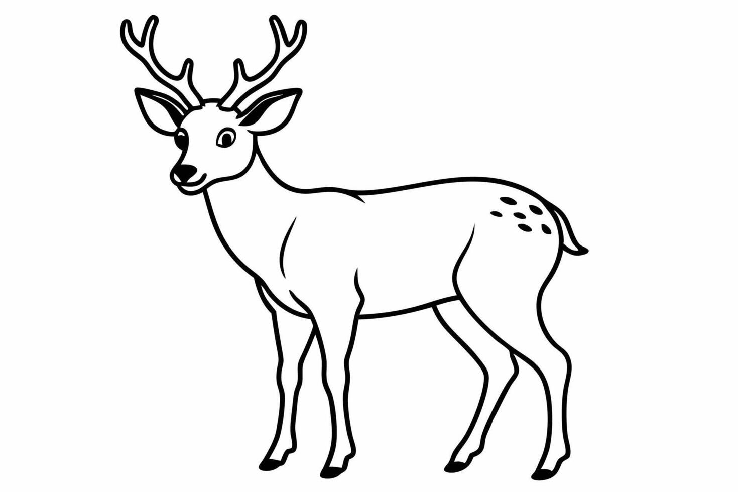 Funny Deer Illustration with White Background Cartoons, Clipart, Line Art Design, Funny deer illustration with white background perfect for cartoons, clipart, and line art designs vector