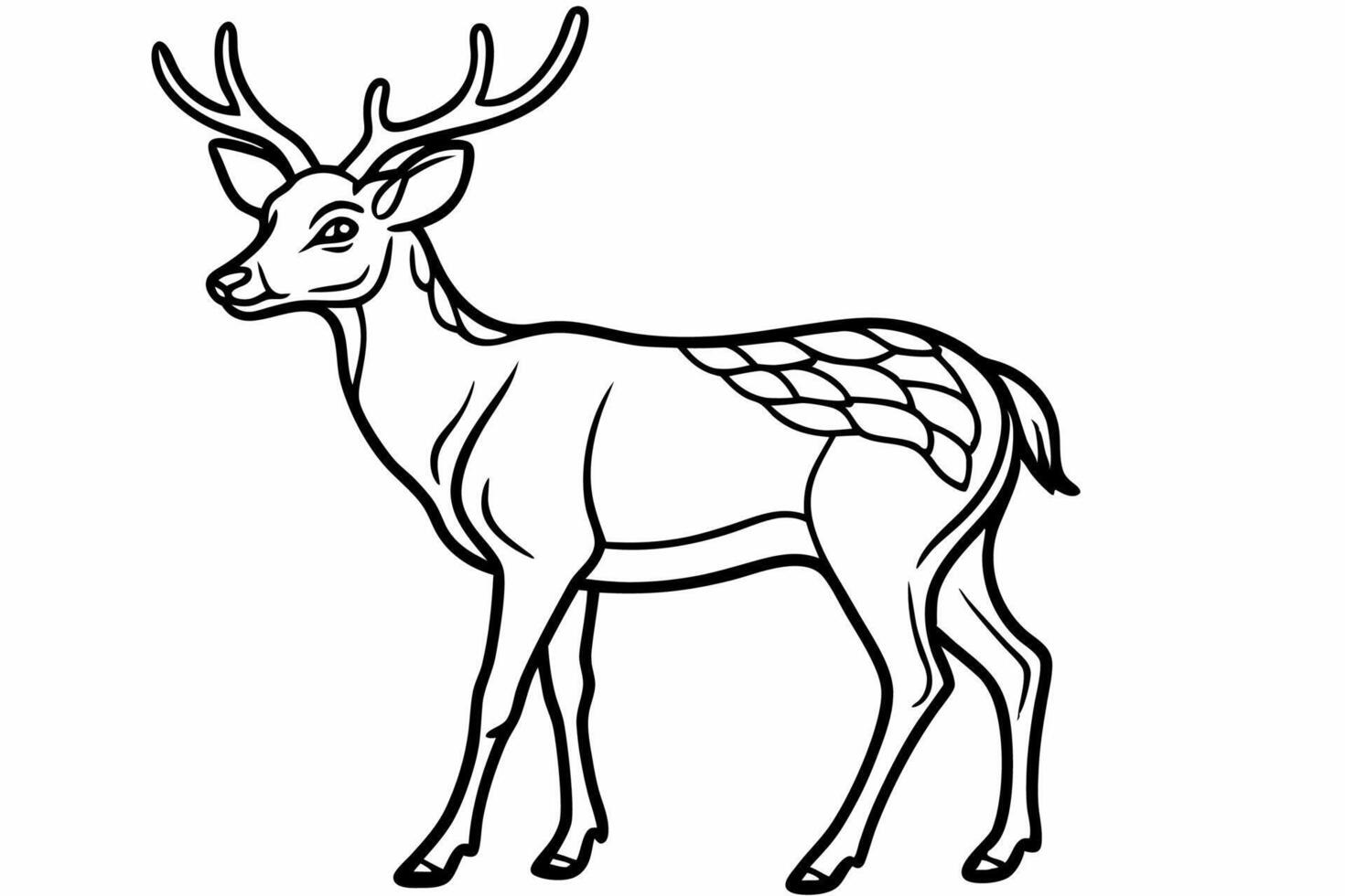 Funny Deer Illustration with White Background Cartoons, Clipart, Line Art Design, Funny deer illustration with white background perfect for cartoons, clipart, and line art designs vector