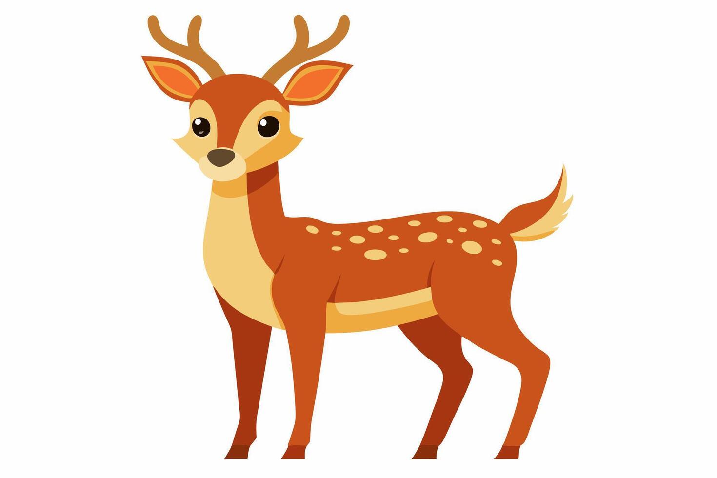 Funny Deer Illustration with White Background Cartoons, Clipart, Line Art Design, Funny deer illustration with white background perfect for cartoons, clipart, and line art designs vector