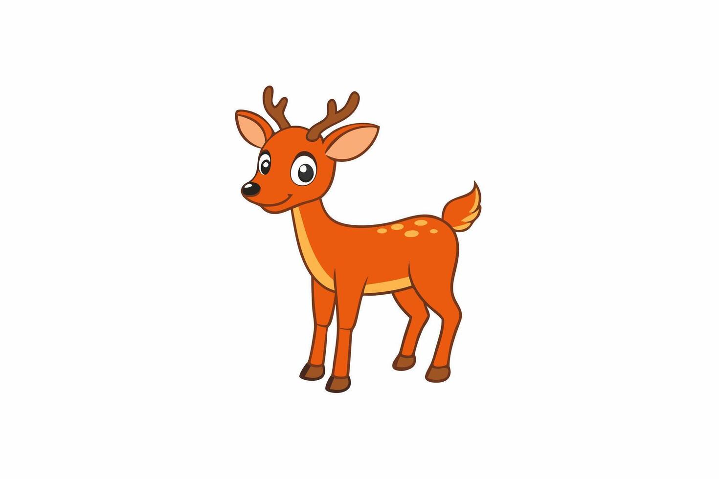 Funny Deer Illustration with White Background Cartoons, Clipart, Line Art Design, Funny deer illustration with white background perfect for cartoons, clipart, and line art designs vector
