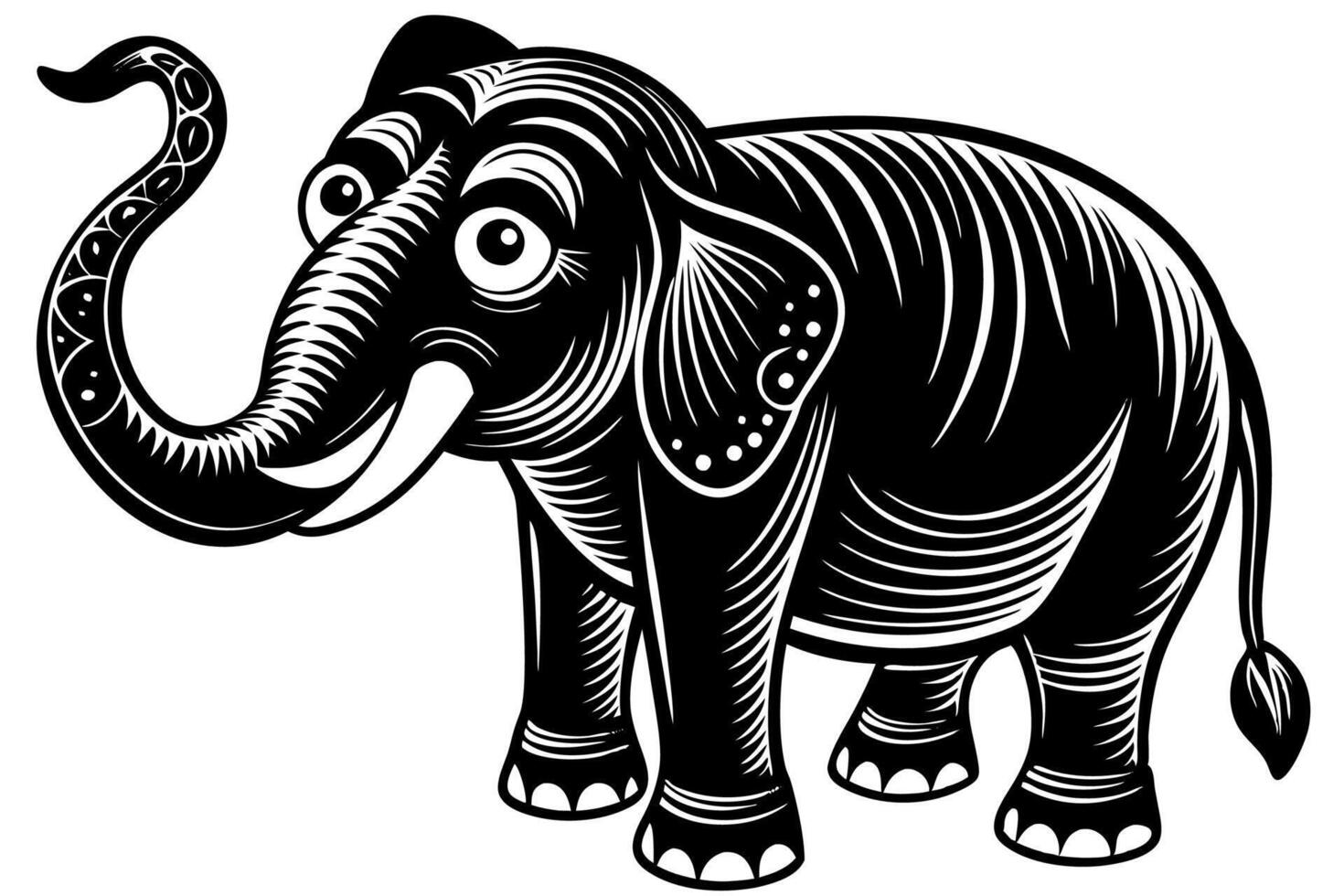 Funny Elephant Illustration with White Background Cartoons, Clipart, Line Art Design, Funny elephant illustration with white background in cartoon, clipart, and line art styles. vector