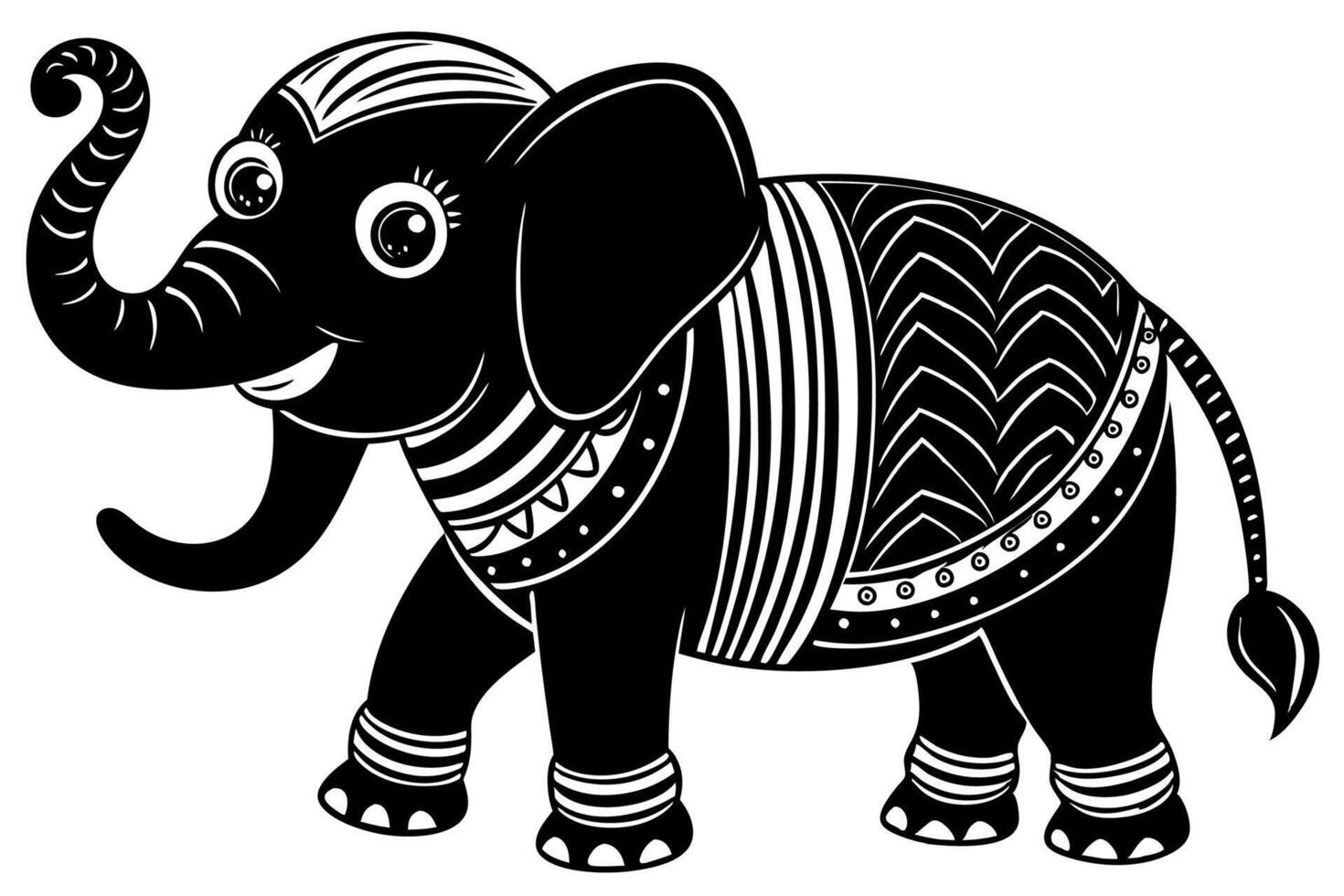 Funny Elephant Illustration with White Background Cartoons, Clipart, Line Art Design, Funny elephant illustration with white background in cartoon, clipart, and line art styles. vector
