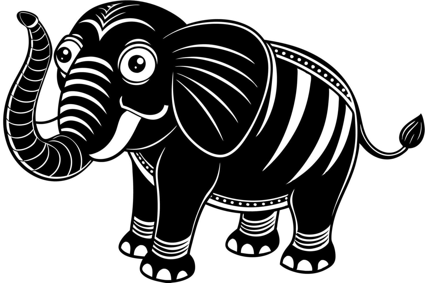 Funny Elephant Illustration with White Background Cartoons, Clipart, Line Art Design, Funny elephant illustration with white background in cartoon, clipart, and line art styles. vector