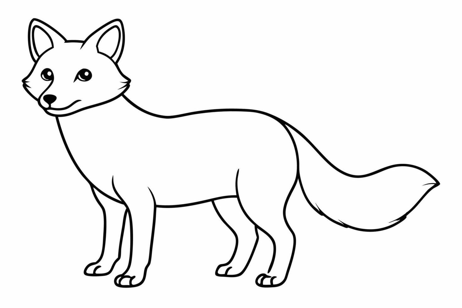 Funny Fox Illustration Cartoon, Clipart, And Line Art Design, Playful Fox illustration with white background, perfect for cartoons, clipart, and line art designs. vector