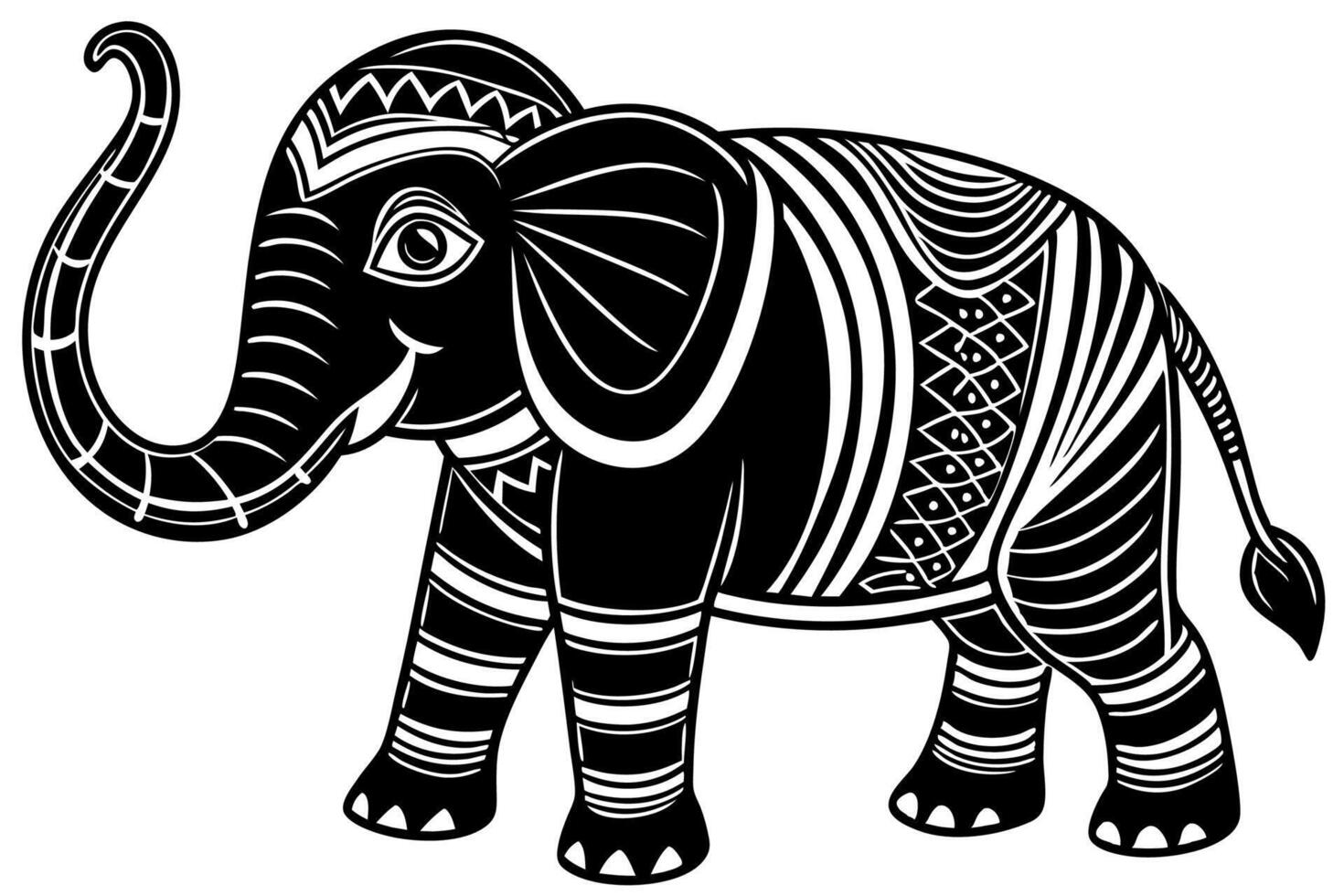 Funny Elephant Illustration with White Background Cartoons, Clipart, Line Art Design, Funny elephant illustration with white background in cartoon, clipart, and line art styles. vector