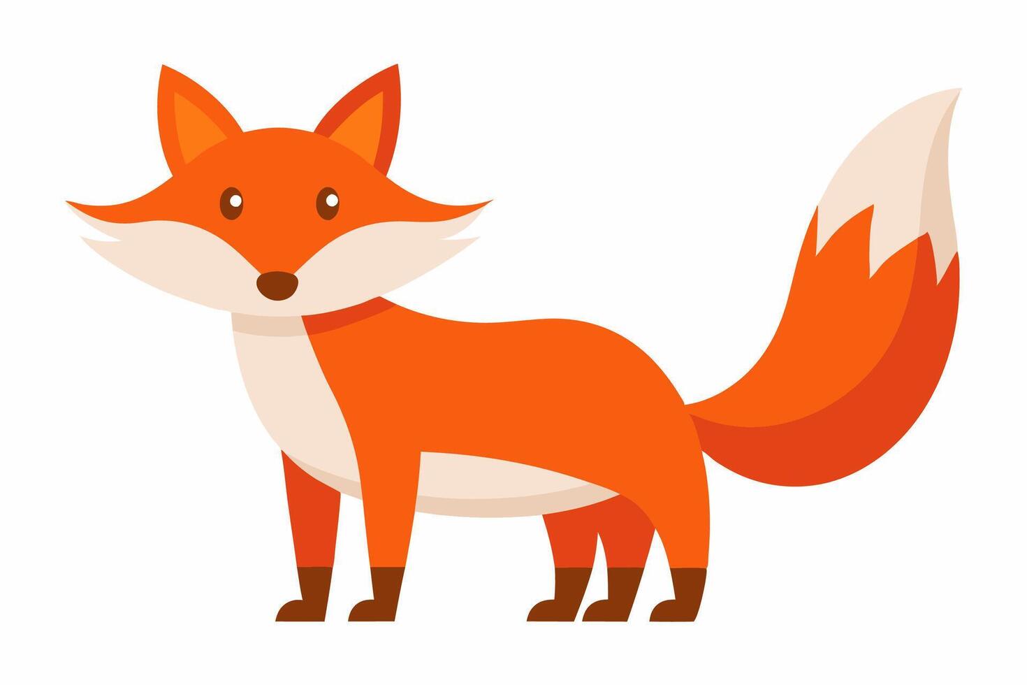 Funny Fox Illustration Cartoon, Clipart, And Line Art Design, Playful Fox illustration with white background, perfect for cartoons, clipart, and line art designs. vector