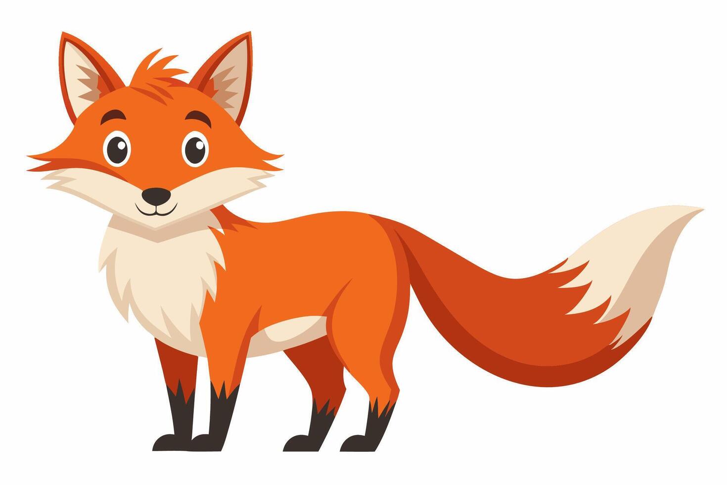 Funny Fox Illustration Cartoon, Clipart, And Line Art Design, Playful Fox illustration with white background, perfect for cartoons, clipart, and line art designs. vector
