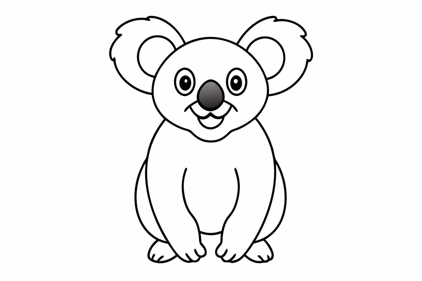 Funny Koala Illustration, Cartoons, Clipart, and Line Art Design on White Background, Funny Koala illustration, cartoon, clipart, and line art design on a white background vector