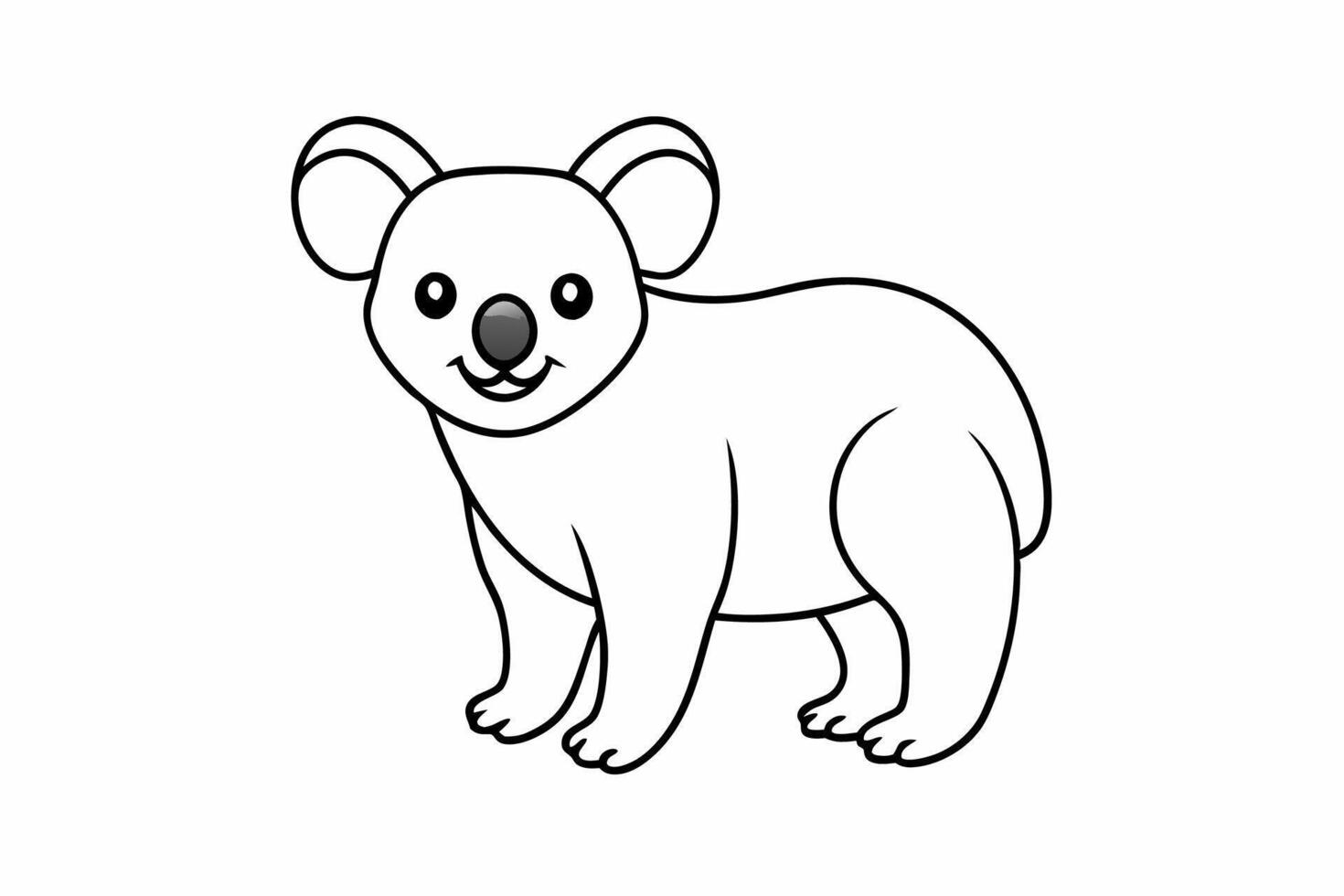 Funny Koala Illustration, Cartoons, Clipart, and Line Art Design on White Background, Funny Koala illustration, cartoon, clipart, and line art design on a white background vector
