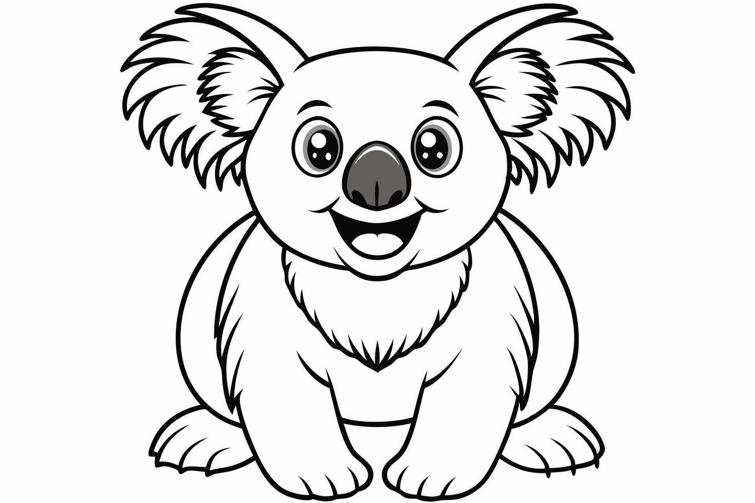 Funny Koala Illustration, Cartoons, Clipart, and Line Art Design on White Background, Funny Koala illustration, cartoon, clipart, and line art design on a white background vector
