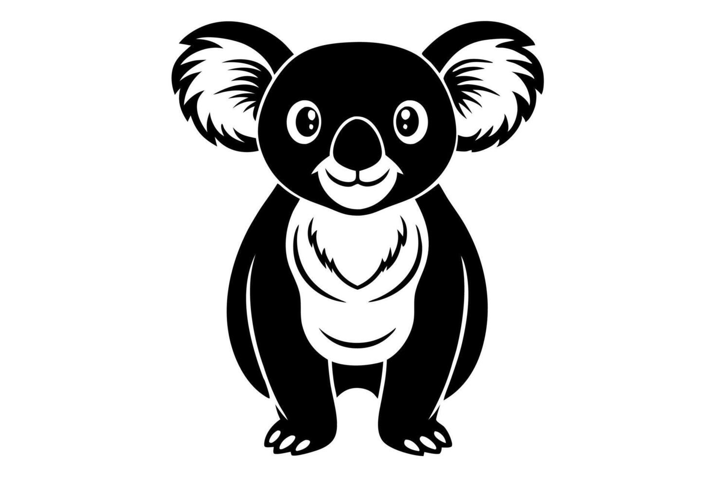Funny Koala Illustration, Cartoons, Clipart, and Line Art Design on White Background, Funny Koala illustration, cartoon, clipart, and line art design on a white background vector