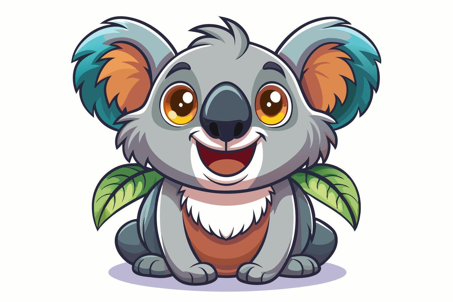 Funny Koala Illustration, Cartoons, Clipart, and Line Art Design on White Background, Funny Koala illustration, cartoon, clipart, and line art design on a white background vector