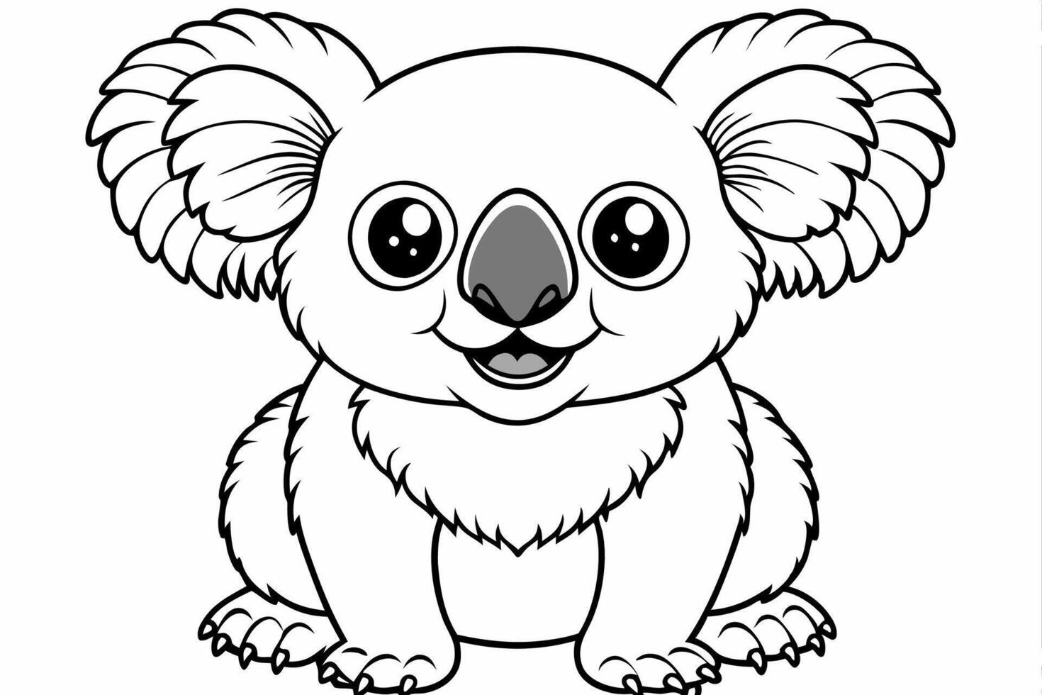 Funny Koala Illustration, Cartoons, Clipart, and Line Art Design on White Background, Funny Koala illustration, cartoon, clipart, and line art design on a white background vector