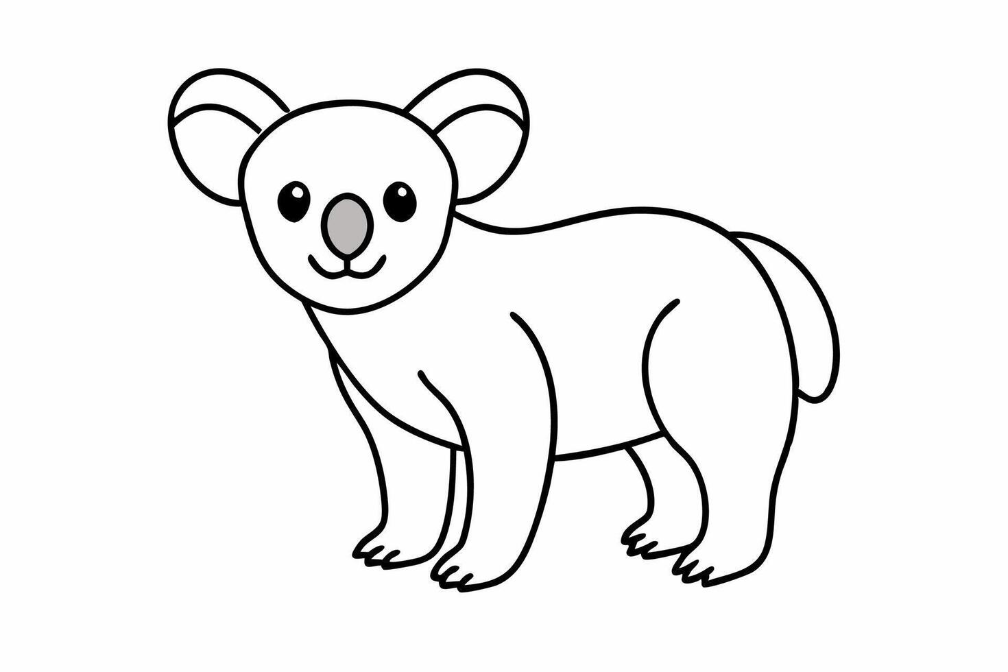 Funny Koala Illustration, Cartoons, Clipart, and Line Art Design on White Background, Funny Koala illustration, cartoon, clipart, and line art design on a white background vector