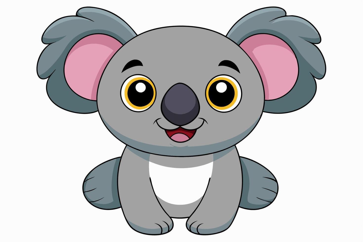 Funny Koala Illustration, Cartoons, Clipart, and Line Art Design on White Background, Funny Koala illustration, cartoon, clipart, and line art design on a white background vector