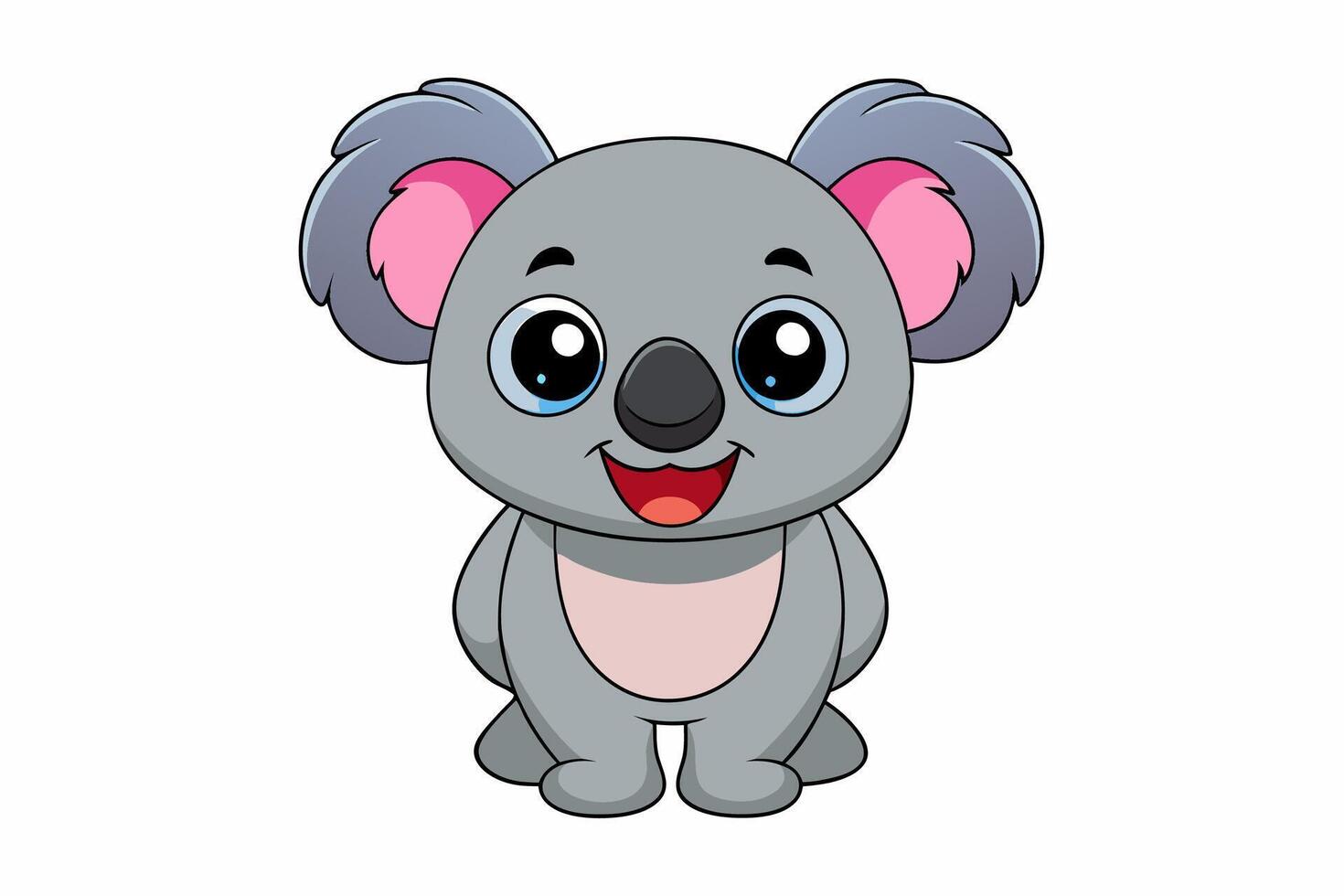 Funny Koala Illustration, Cartoons, Clipart, and Line Art Design on White Background, Funny Koala illustration, cartoon, clipart, and line art design on a white background vector