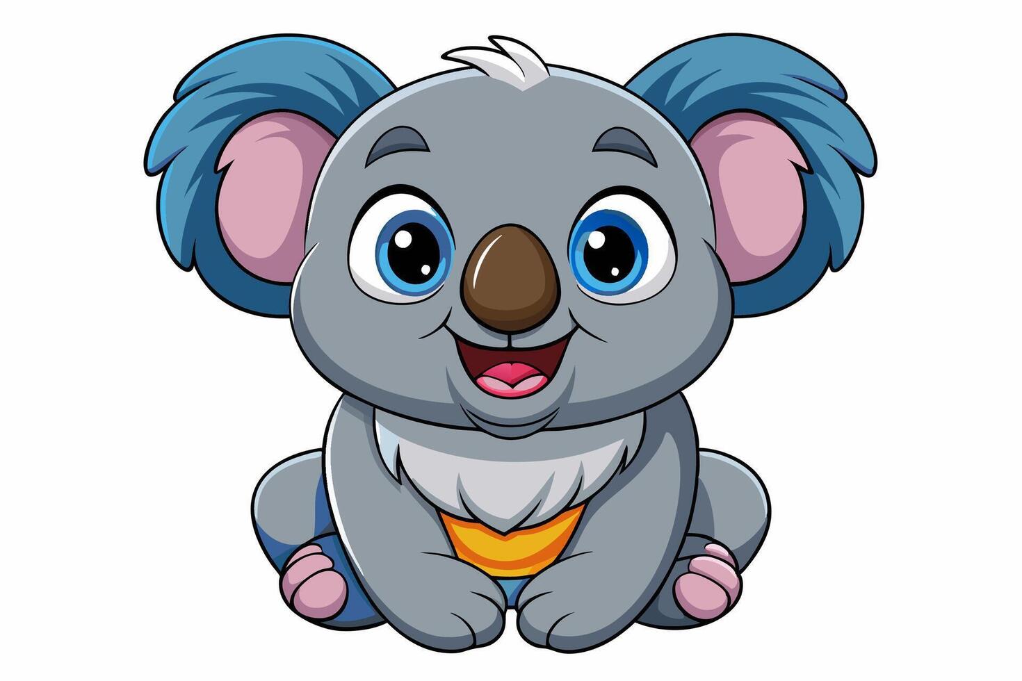 Funny Koala Illustration, Cartoons, Clipart, and Line Art Design on White Background, Funny Koala illustration, cartoon, clipart, and line art design on a white background vector