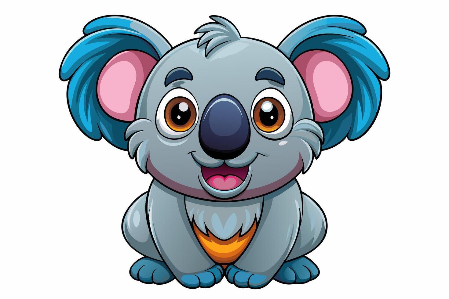 Funny Koala Illustration, Cartoons, Clipart, and Line Art Design on White Background, Funny Koala illustration, cartoon, clipart, and line art design on a white background vector